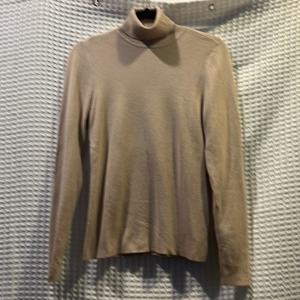 Chico’s tan long sleeve turtle neck sweater